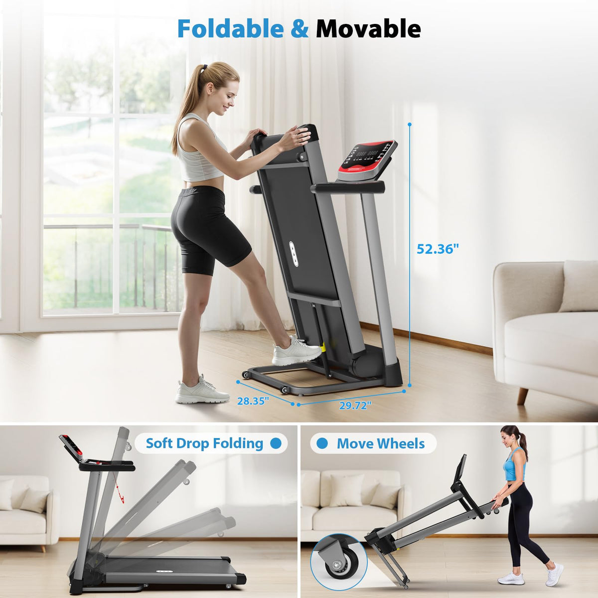 Treadmill with Auto Incline 450 LBS Capacity M488665