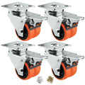 2" Double Wheel Casters with Brake 4 Pack Q854