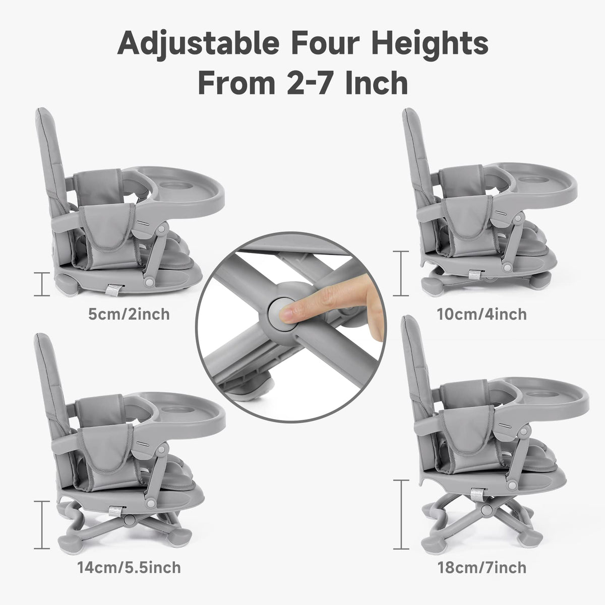 Foldable Baby High Chair Booster Seat with Removable Tray S803