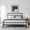 Full Size Metal Bed Frame with Iron Headboard R9641