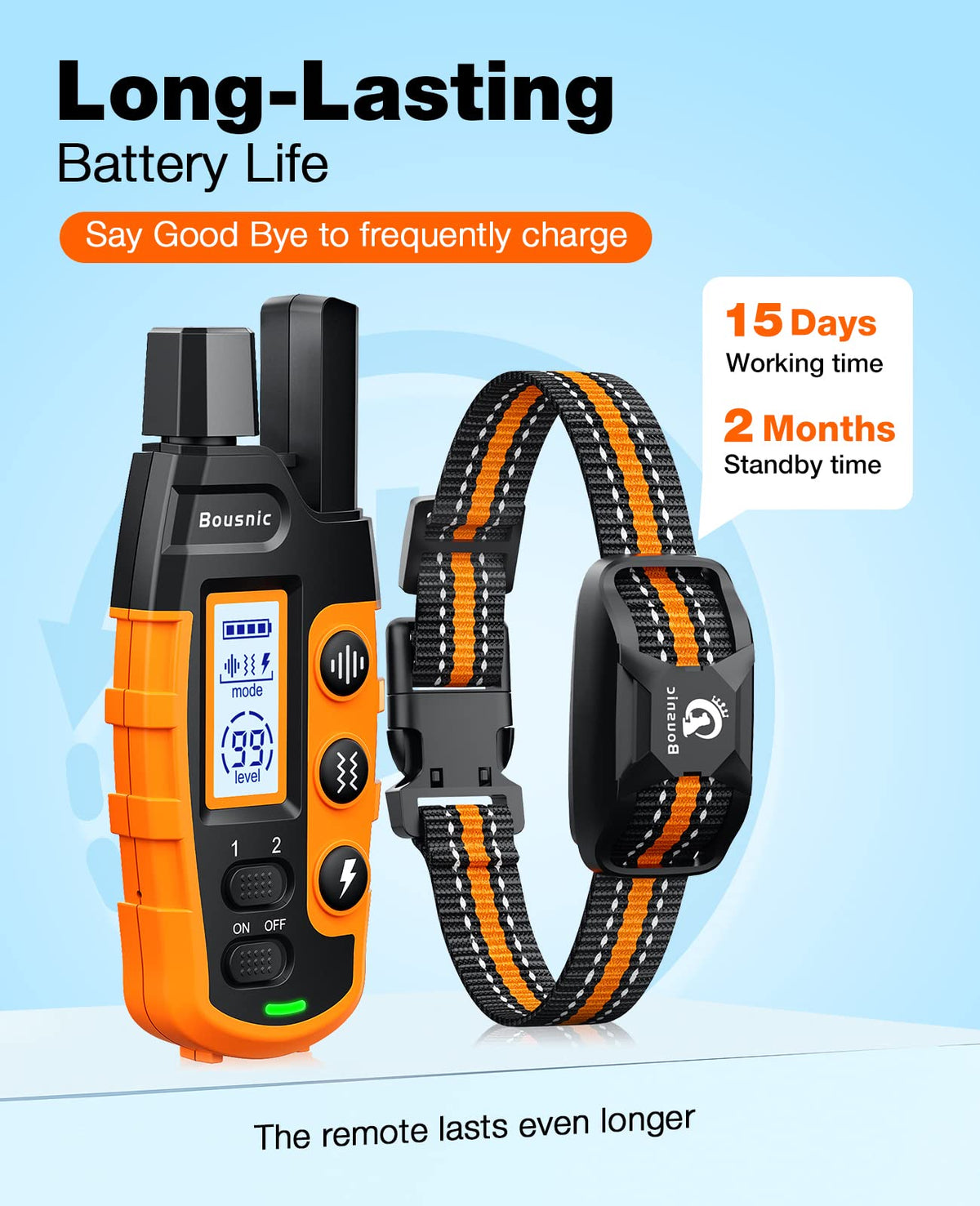 Rechargeable Waterproof Dog Training Collar with Remote E4632
