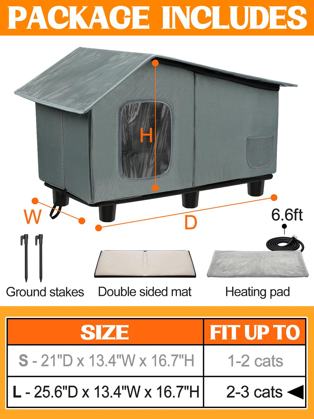 Heated Outdoor Cat House with Escape Door Z19667