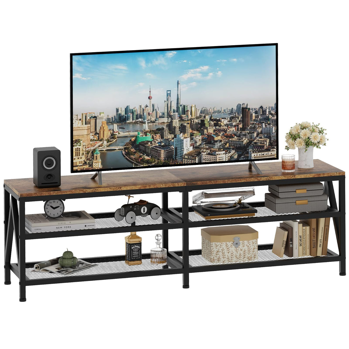 63" TV Stand with 3-Tier Storage Shelves G685