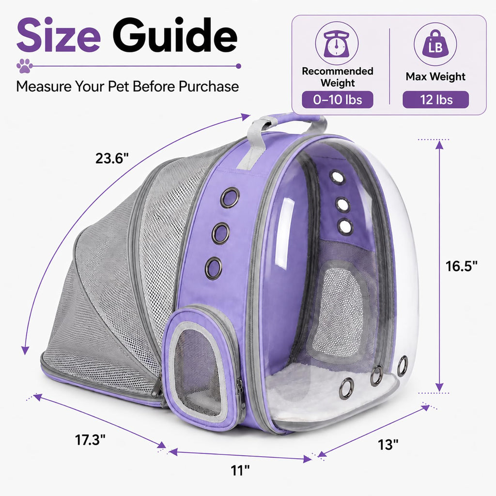 Expandable Cat Carrier Backpack with Bubble Window O483875