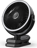 10000mAh Rechargeable 8 Inch Clip on Fan Black N29004