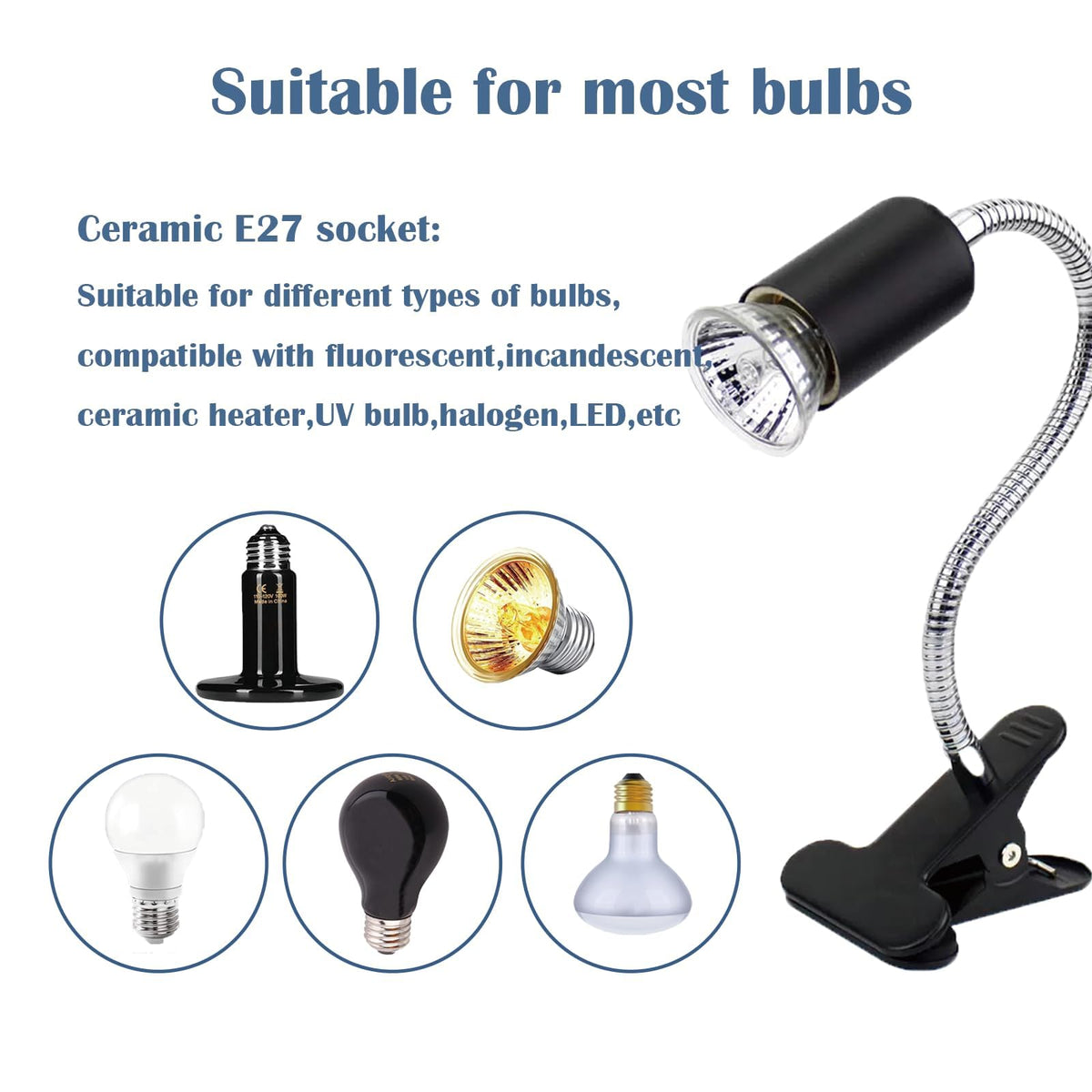 UVA UVB Reptile Heat Lamp with Two Heat Bulbs Q197552