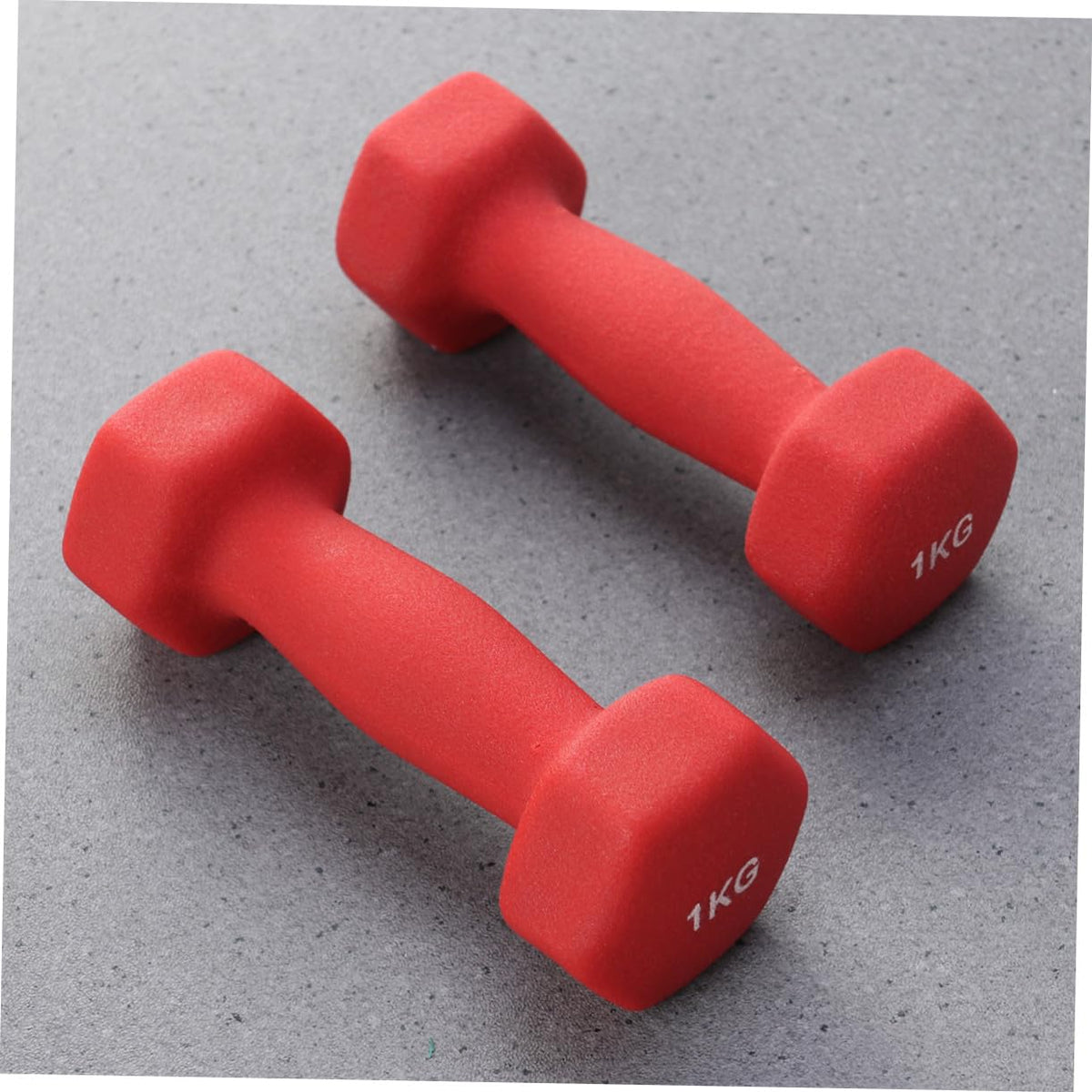 Ergonomic Hexagonal Neoprene Coated Dumbbells Red M3949