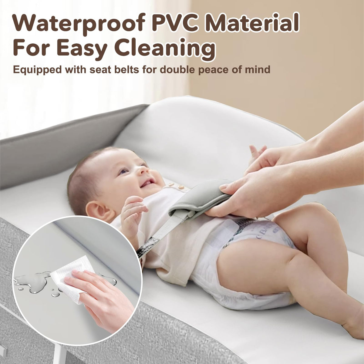 Portable Baby Changing Table with 3 Storage Baskets Q468787