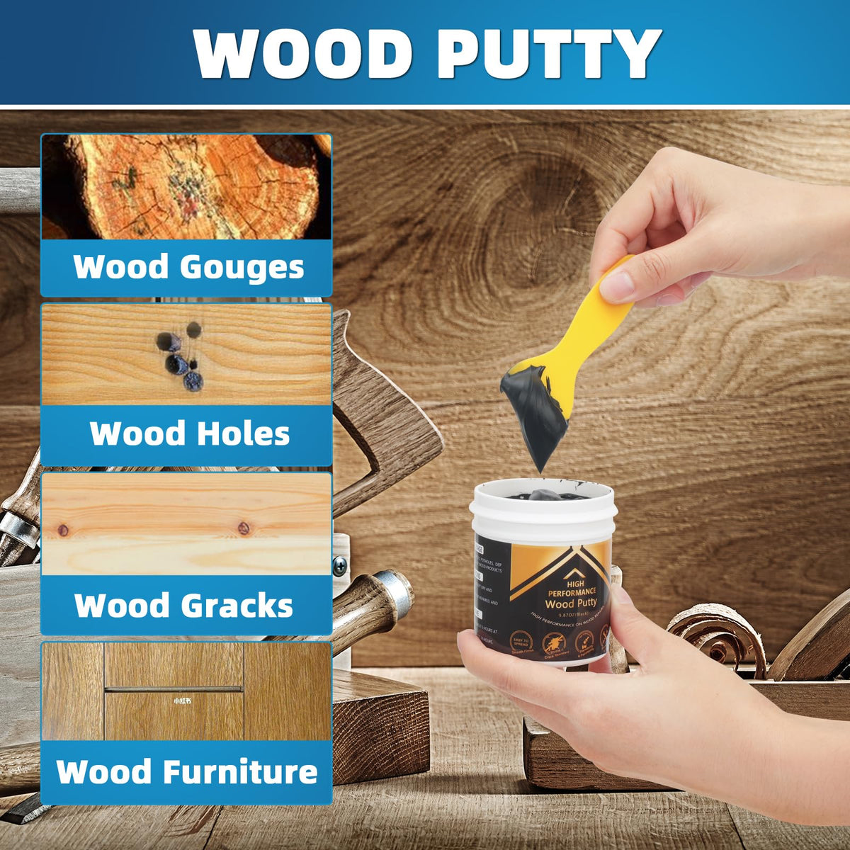 Black Wood Filler Putty 9.87 Ounce J72949