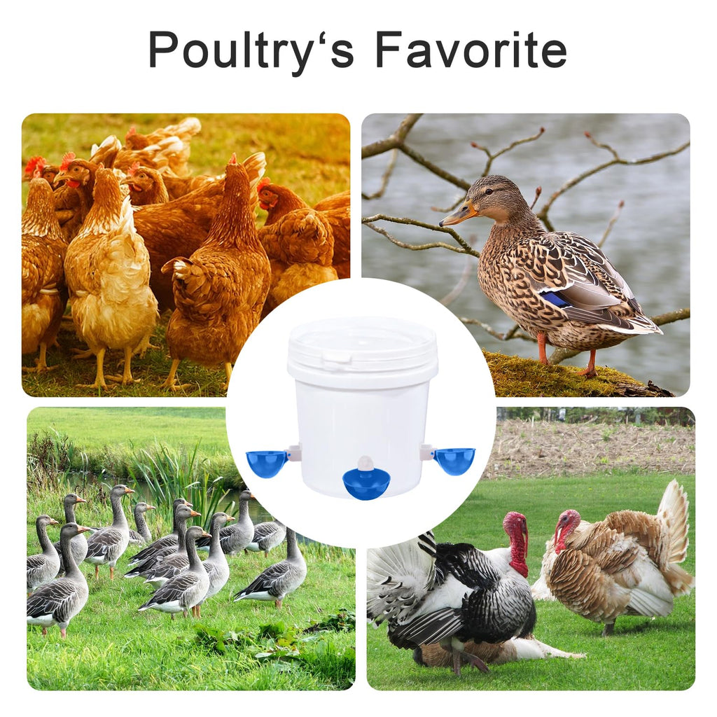 8 Packs Large Blue Chicken Waterer Cups E54067