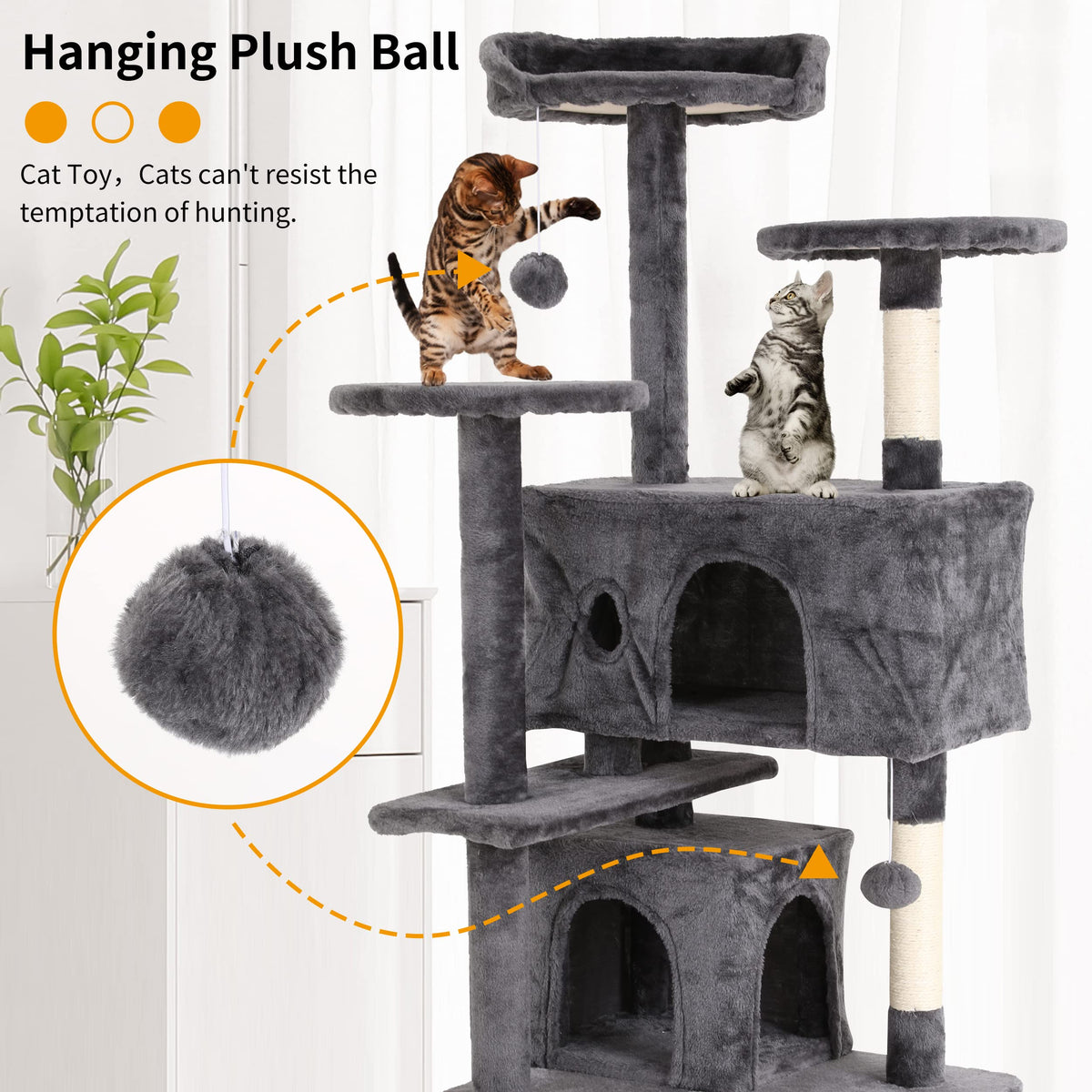 70 Inches Navy Blue Cat Tree N6918