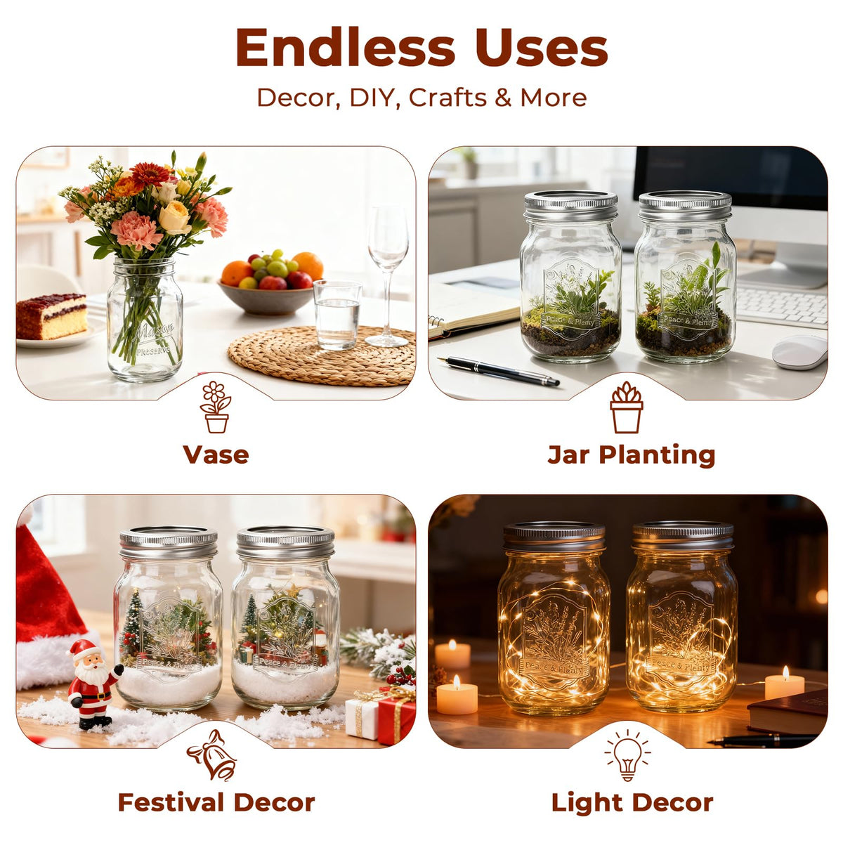 16oz 12 Pack Mason Jars with Airtight Lids E5345