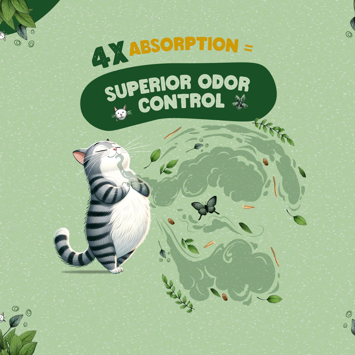 Natural Soft Wood Cat Litter Set of 2 M1907