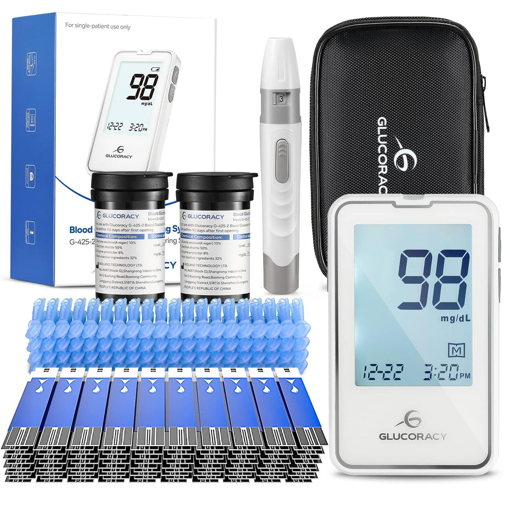 Blood Glucose Monitor Kit with 100 Test Strips D166