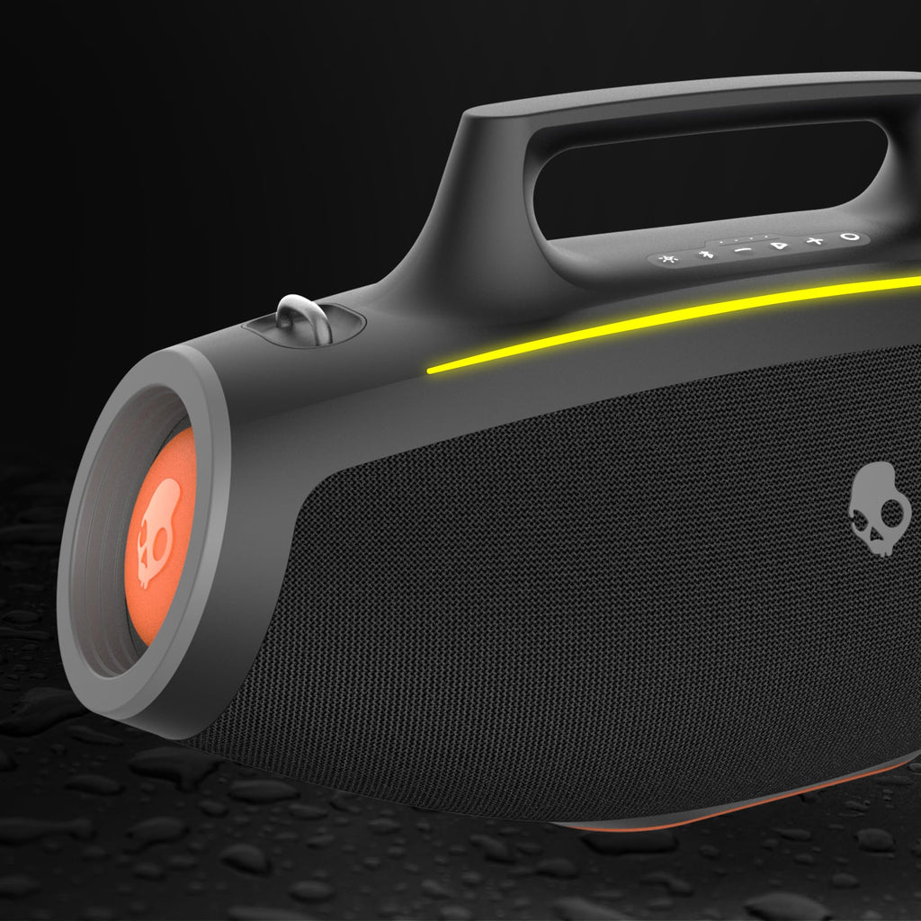 Water-Resistant Wireless Portable Bluetooth Boombox Speaker with LED Lightshow F3705