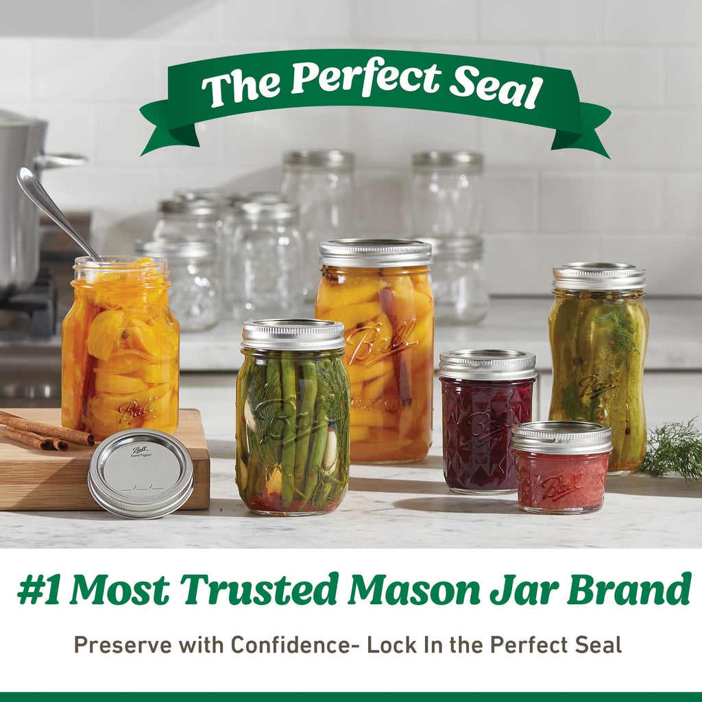 Regular Mouth Glass Mason Jars with Lids and Bands, Pint Size 16 Ounce (Pack of 12) G2965