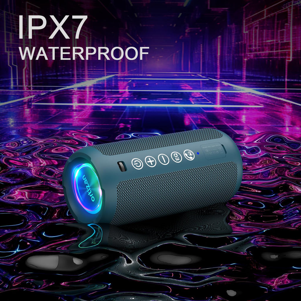 Portable Bluetooth Speaker 2-Pack IPX7 Waterproof 24W Stereo White Midnight Blue F477516