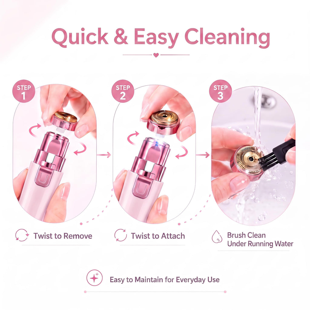 Pink USB Rechargeable Facial Hair Remover N844184