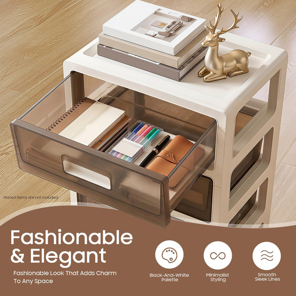 6-Tier Clear Plastic Storage Organizer Cart with Wheels H66585