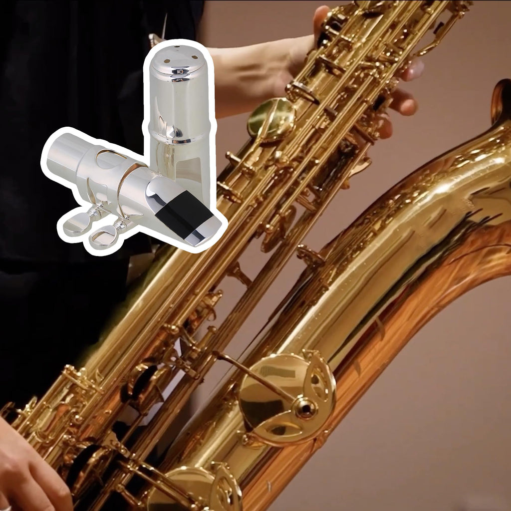 Silver Brass Alto Saxophone Mouthpiece with Cap Ligature C99636