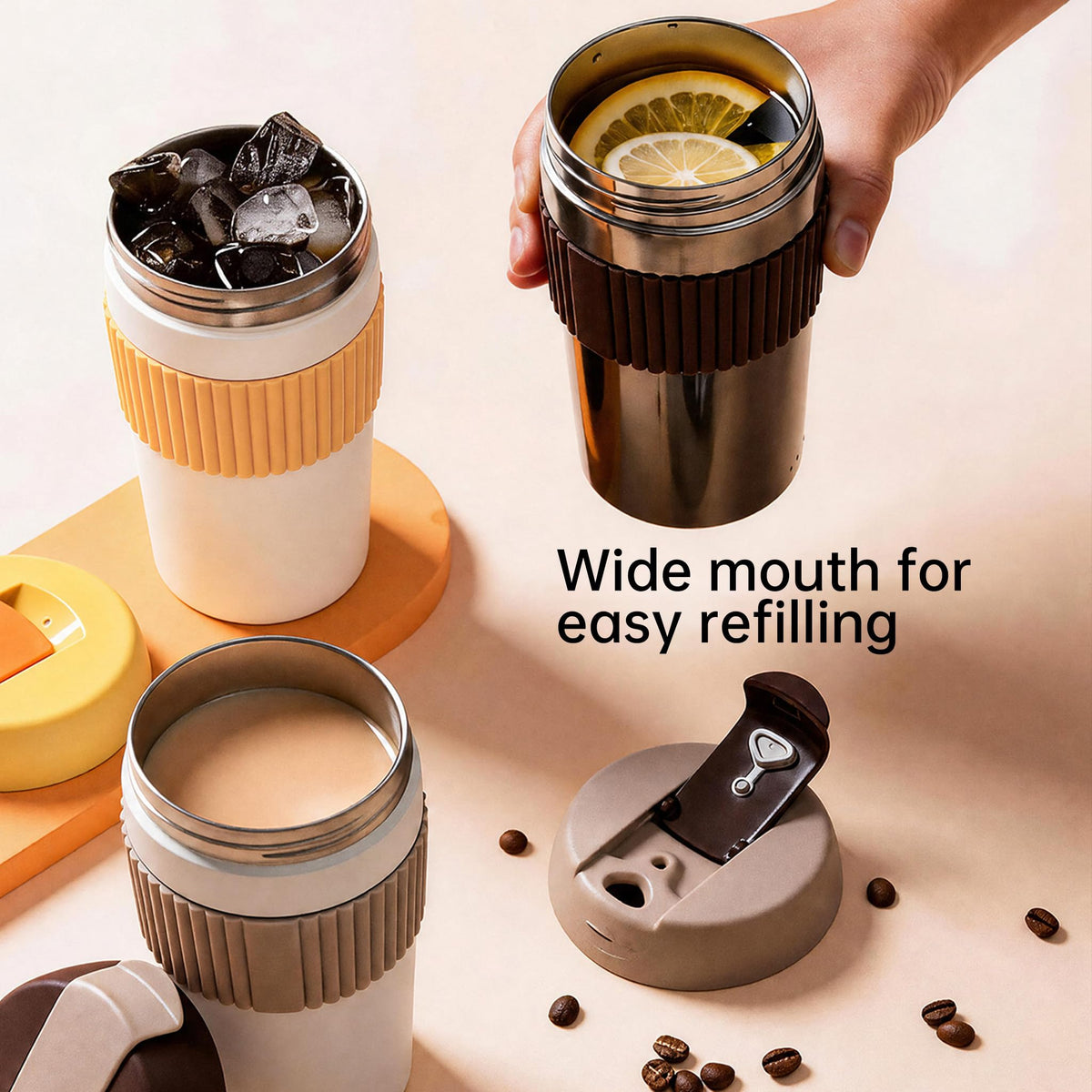Stainless Steel Insulated Coffee Travel Mug 16oz T574
