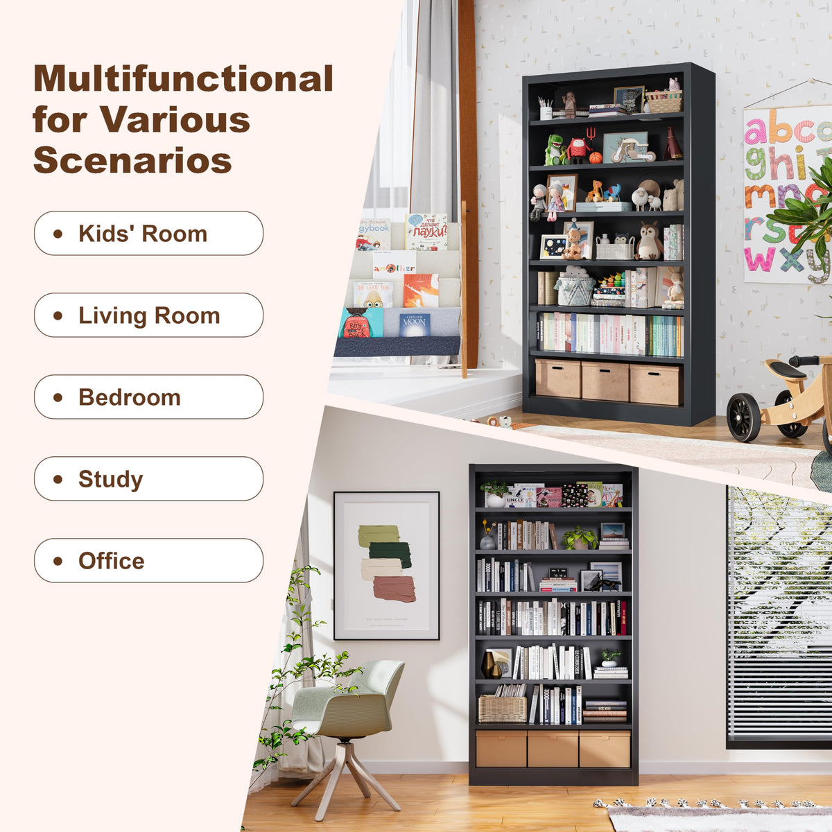 7 Tier Metal Media Storage Cabinet with Adjustable Shelves X65867