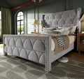 Queen Size Velvet Upholstered Platform Bed Frame C207475