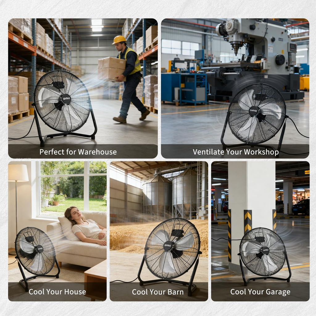 18 Inch 3 Speeds Metal Floor Fan J2228
