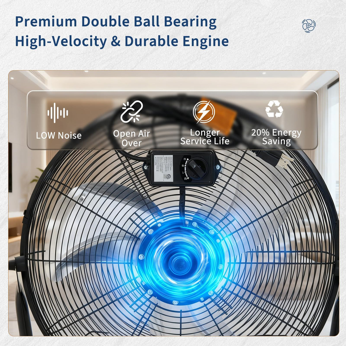 18 Inch 3 Speeds Metal Floor Fan J2228