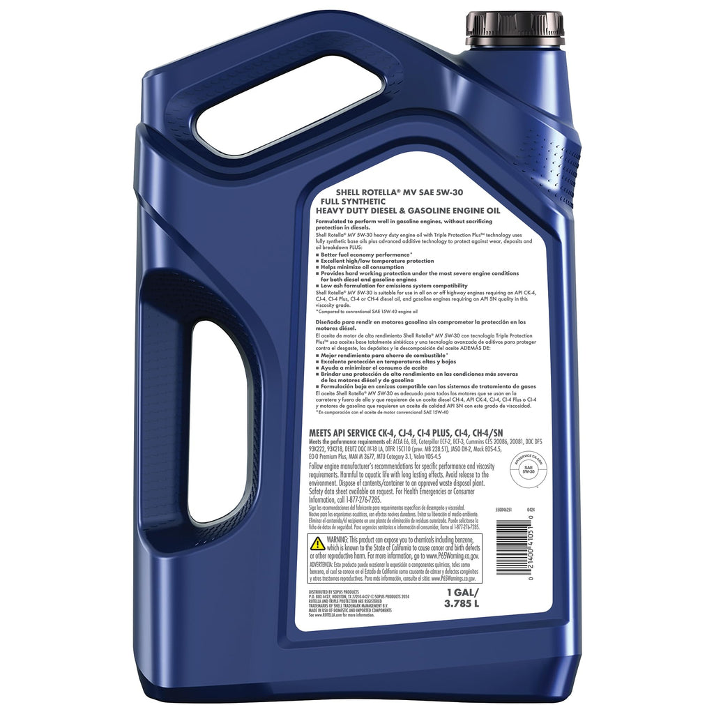 Full Synthetic 5W-30 Diesel Engine Oil, 1 Gallon (3 Pack) L5802
