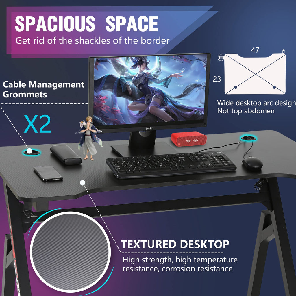 47 Inch Red Gaming Desk with Mouse Pad B8367