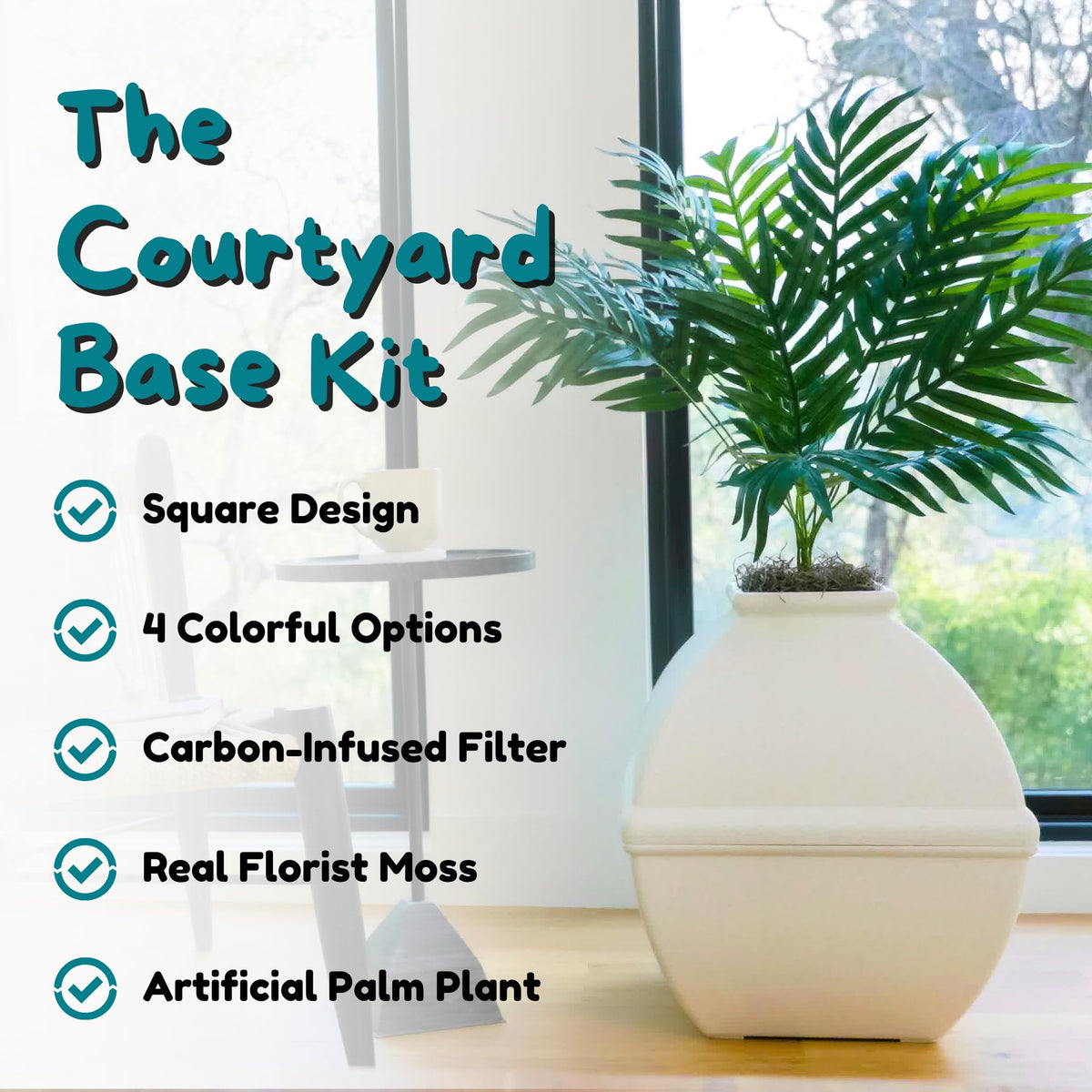 White Hidden Litter Box Planter with Carbon Filter X953
