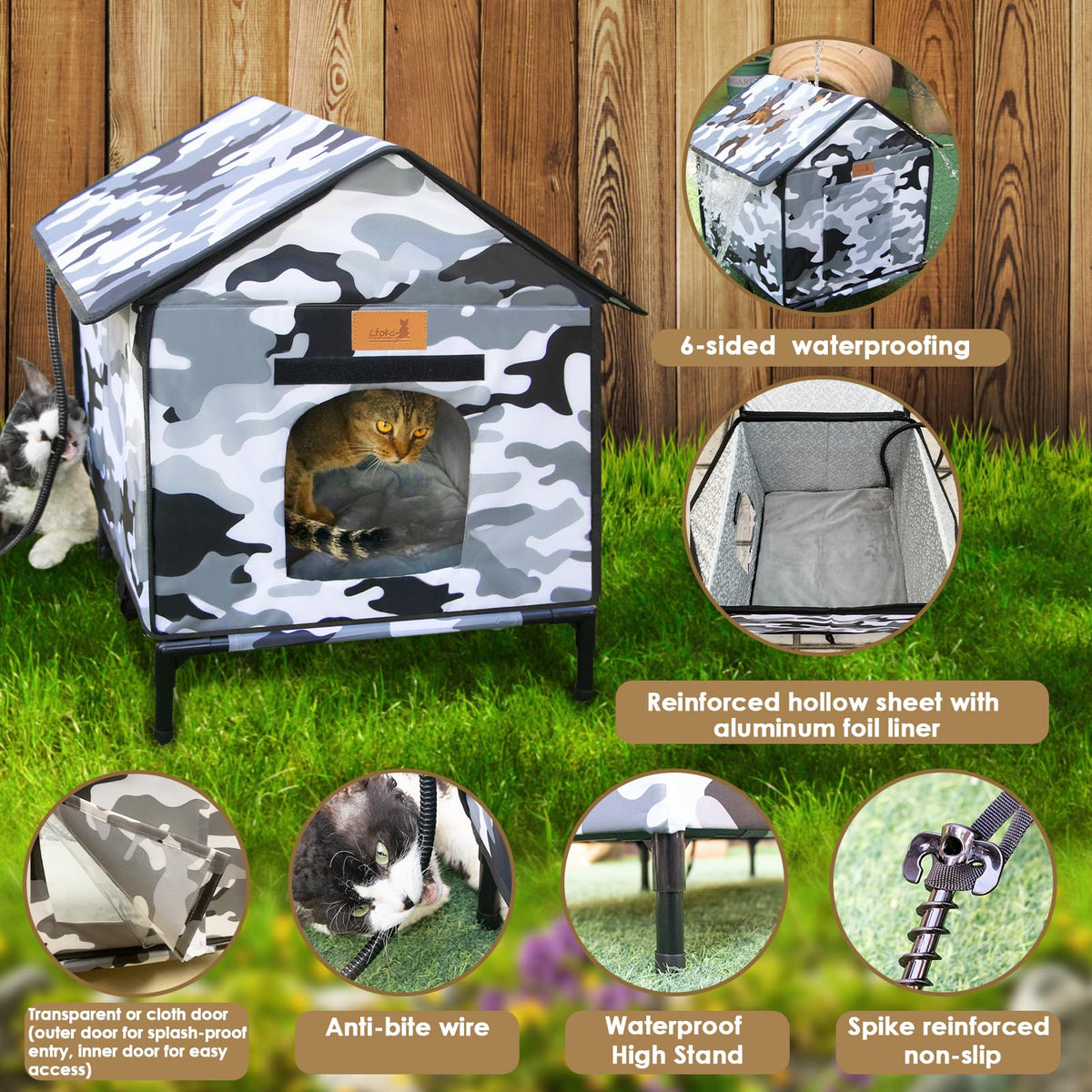 Heated Weatherproof Outdoor Cat House E892
