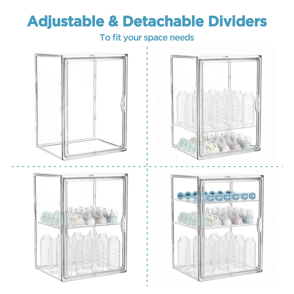 3 Tiers Adjustable Clear Acrylic Baby Bottle Storage Organizer K58201