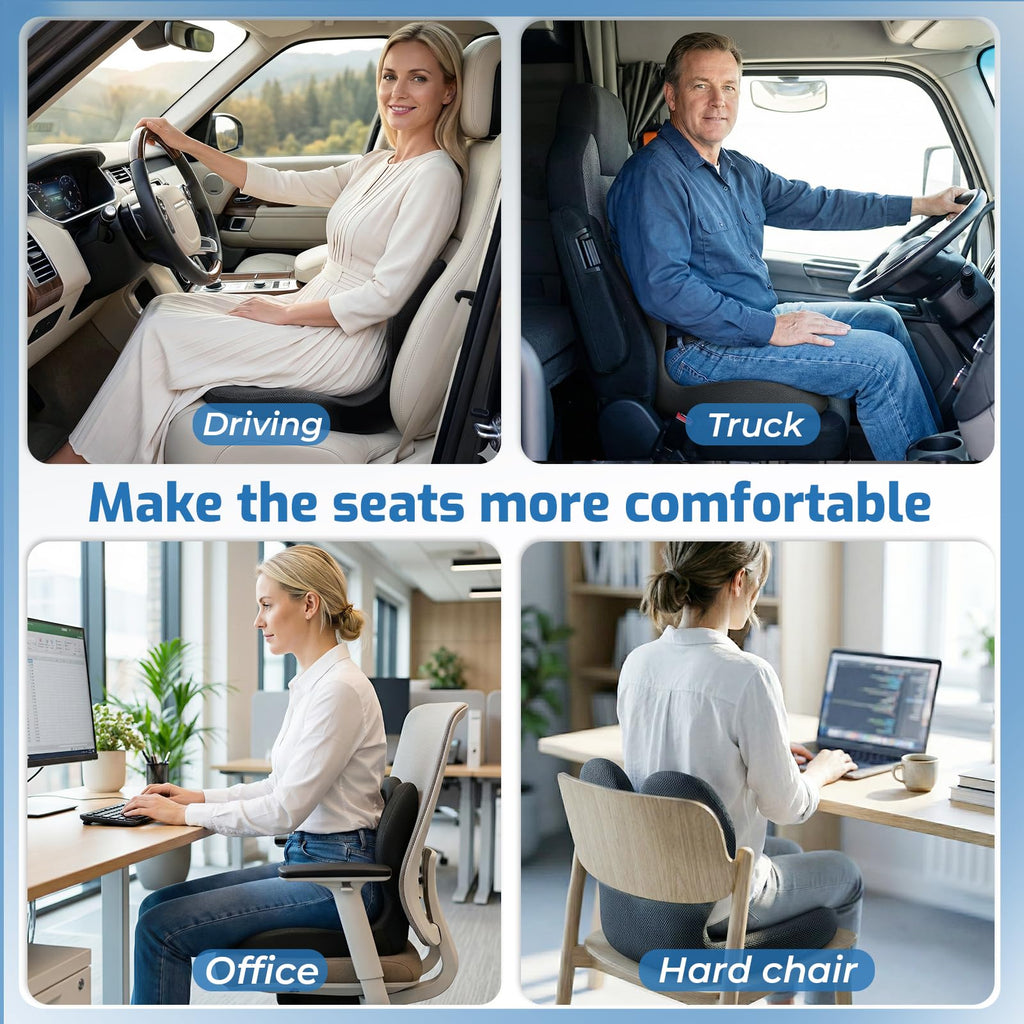 Ergonomic Seat Cushion with Lumbar Support Pillow L510