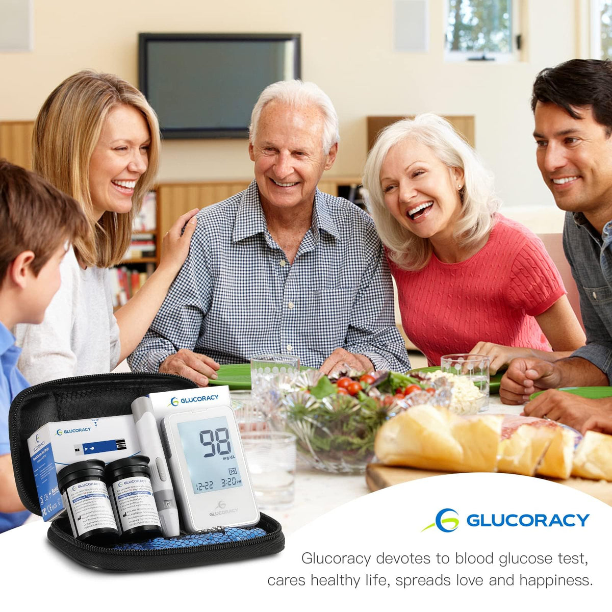 Blood Glucose Monitor Kit with 100 Test Strips D166
