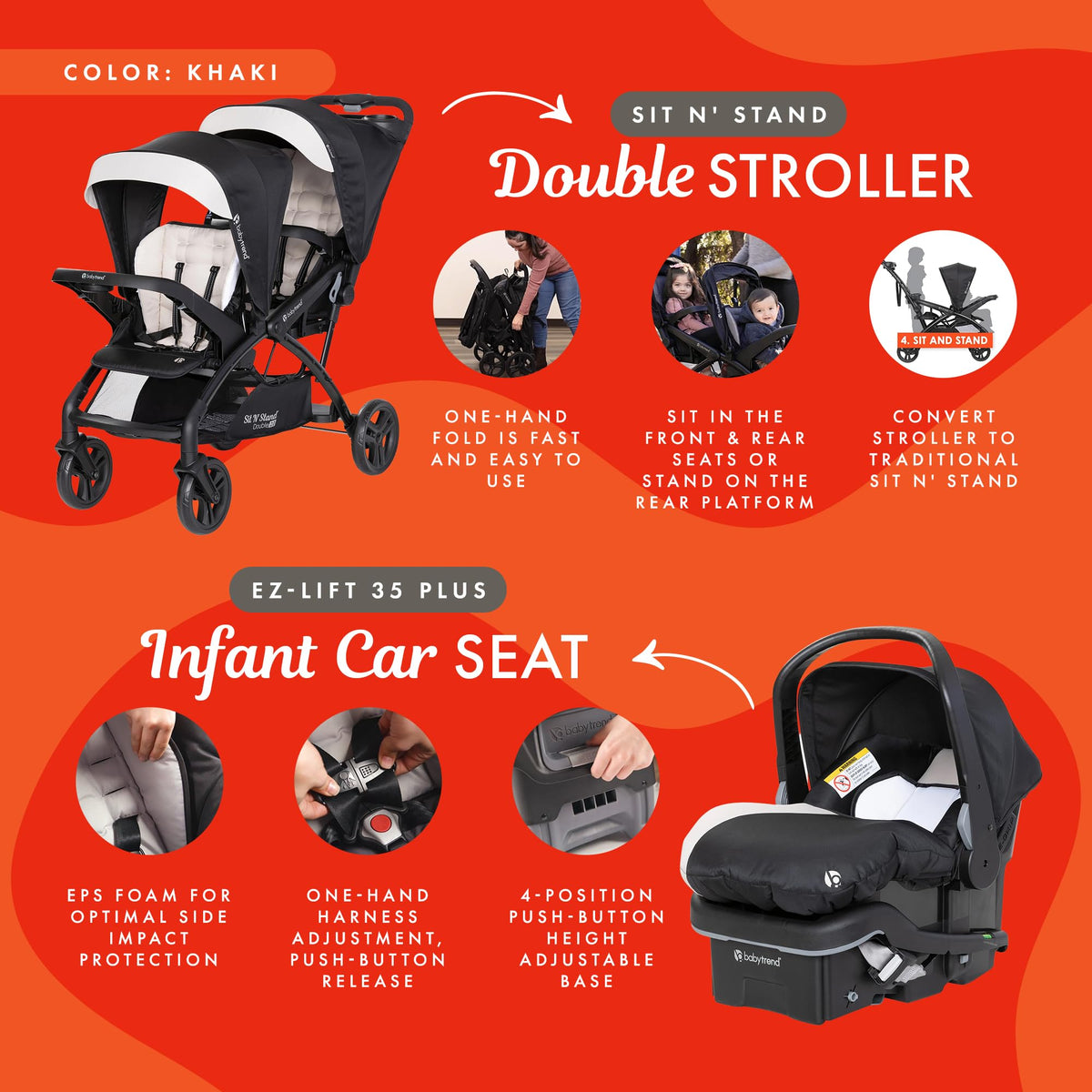 Double Stroller & Car Seat E1614