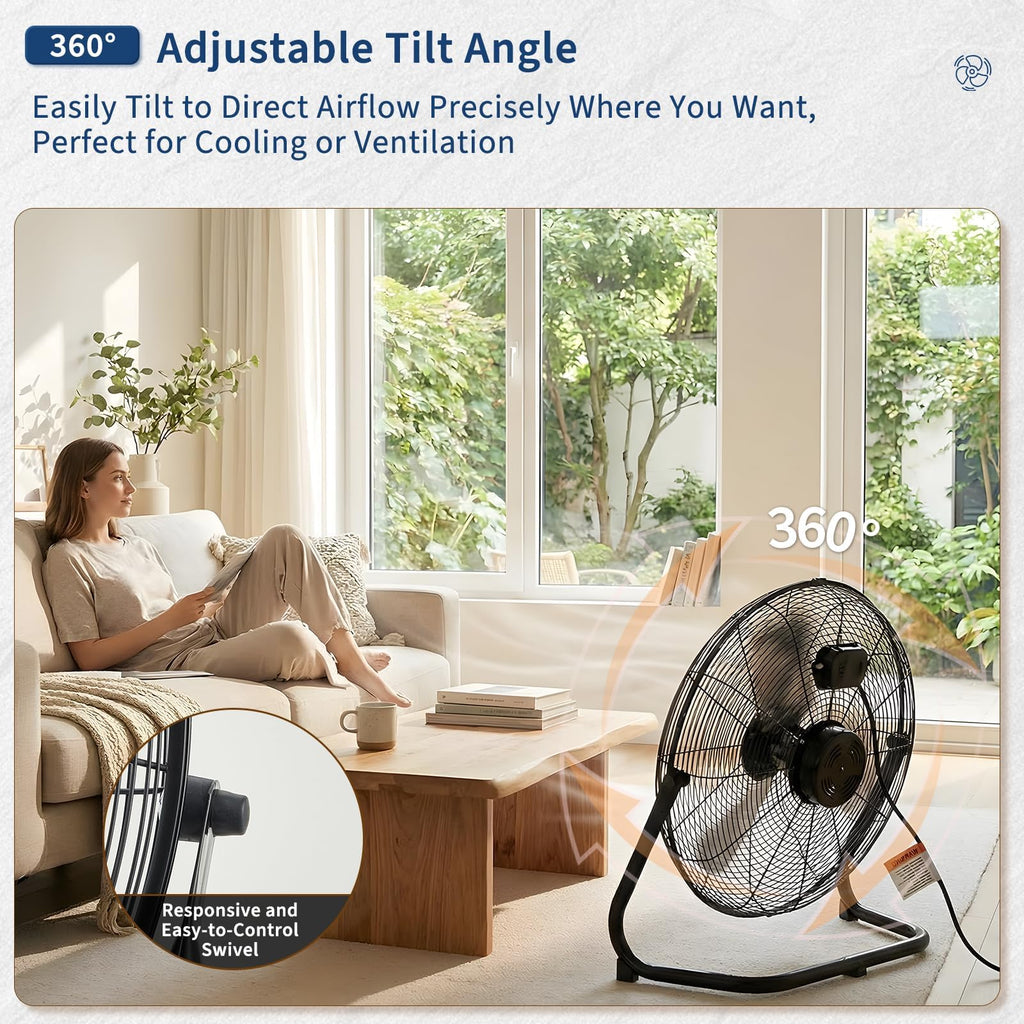 18 Inch 3 Speeds Metal Floor Fan J2228