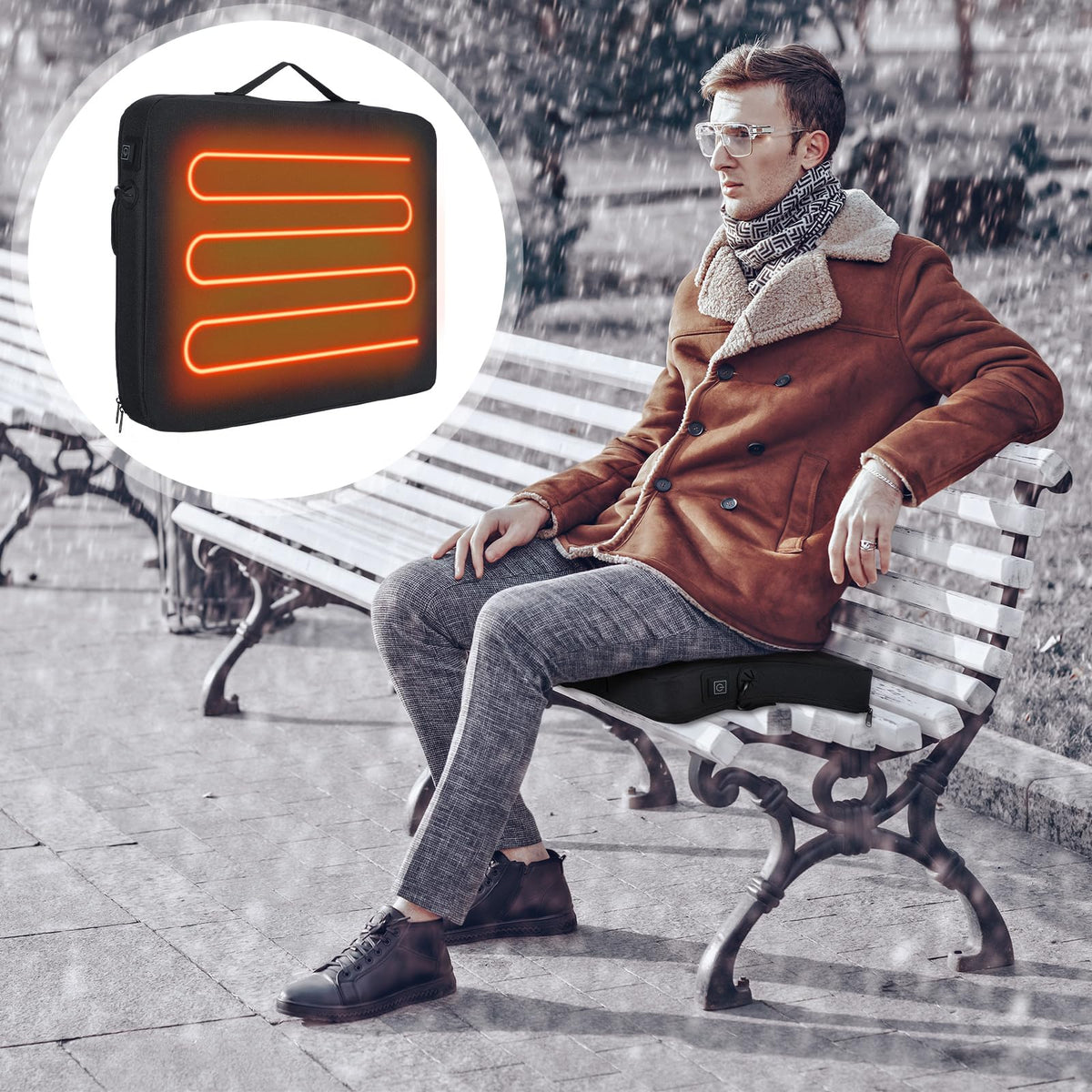2 Pcs Portable Heated Seat Cushion T388