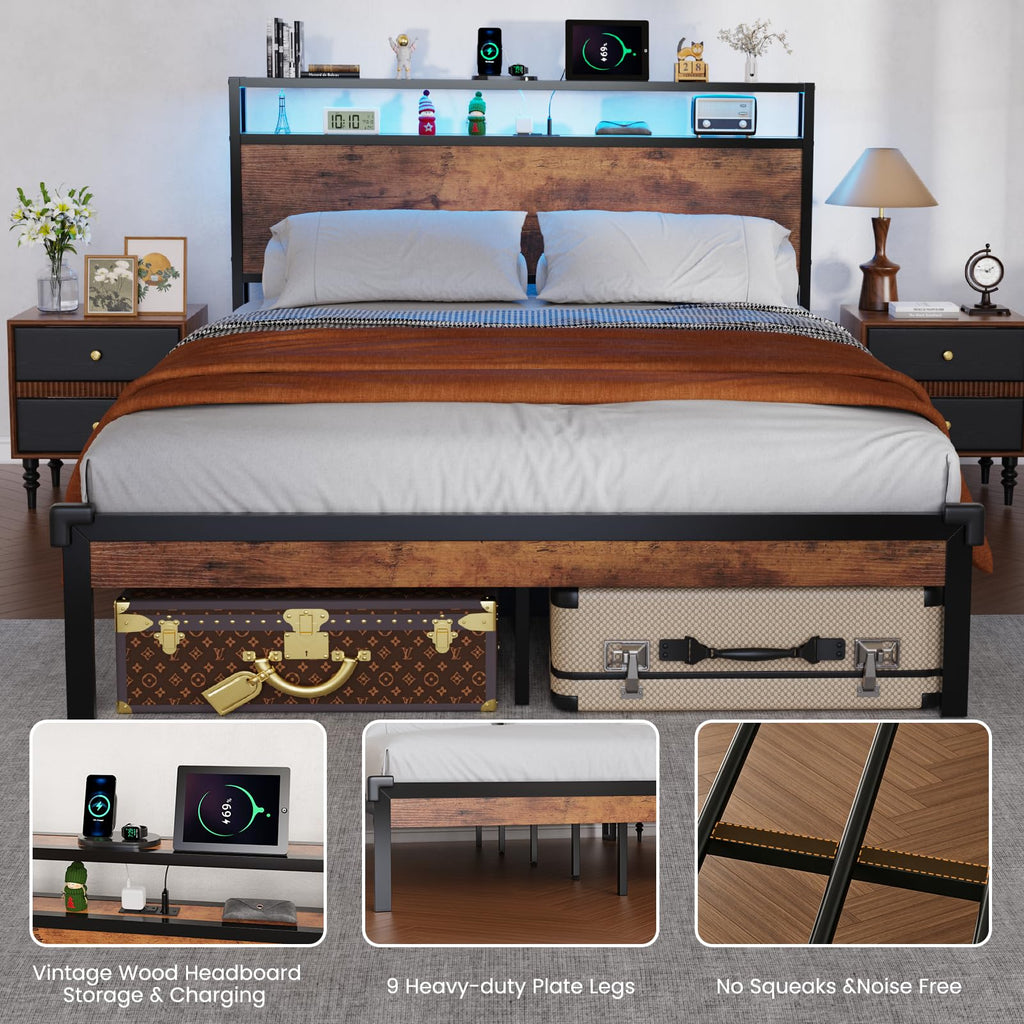 Full Size Bed Frame with Headboard A3930