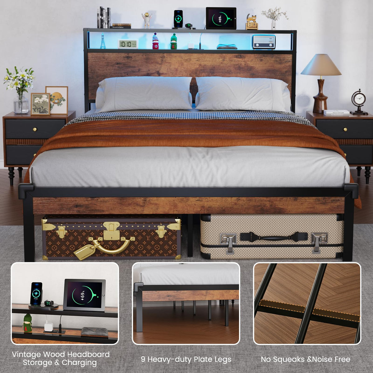 Full Size Bed Frame with Headboard A3930