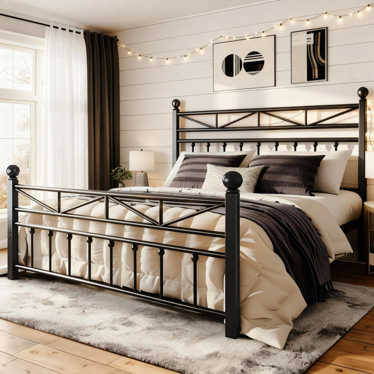 Black Queen Size Metal Bed Frame Q9870