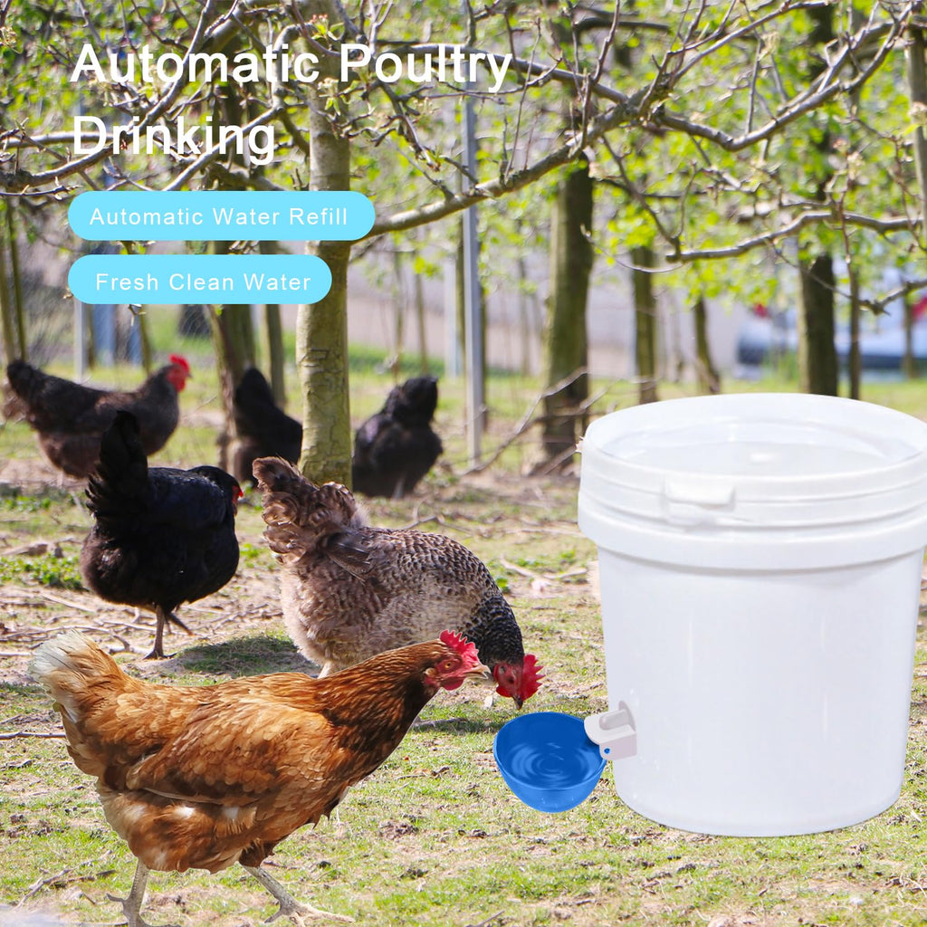 8 Packs Large Blue Chicken Waterer Cups E54067