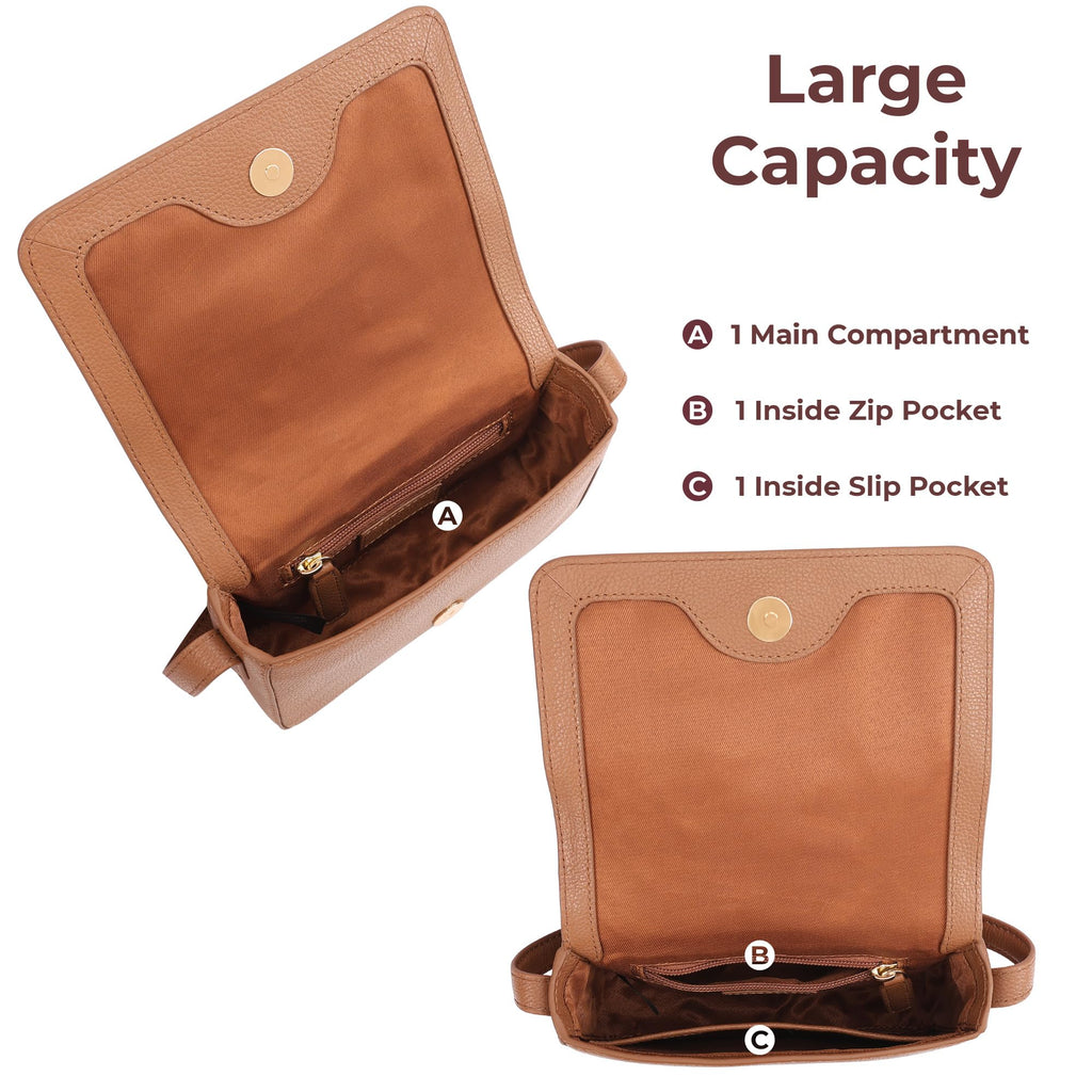Genuine Leather Crossbody Shoulder Bag with Adjustable Strap Q76100