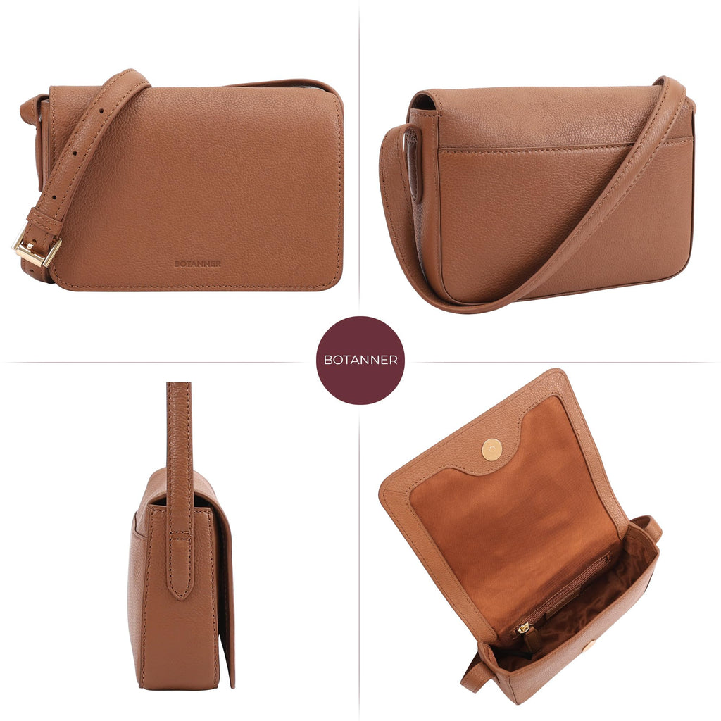 Genuine Leather Crossbody Shoulder Bag with Adjustable Strap Q76100