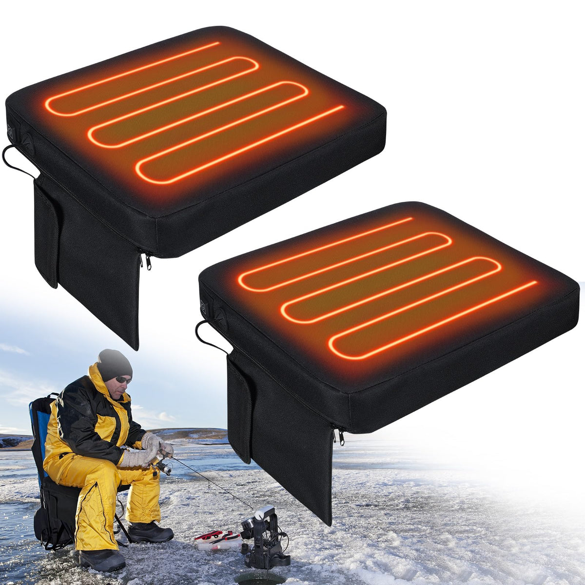 2 Pcs Portable Heated Seat Cushion T388