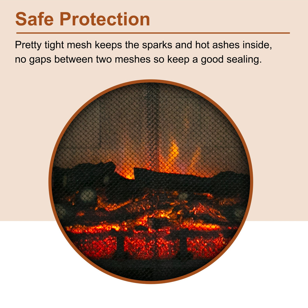 Black Matte Fireplace Mesh Screen Curtain Y512