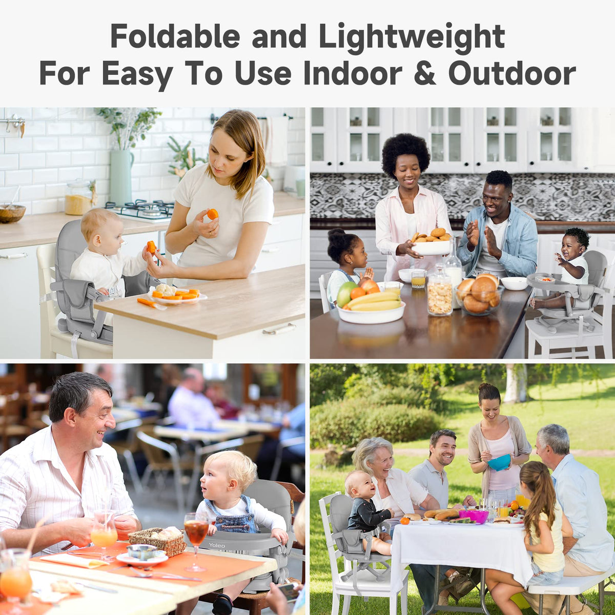 Foldable Baby High Chair Booster Seat with Removable Tray S803