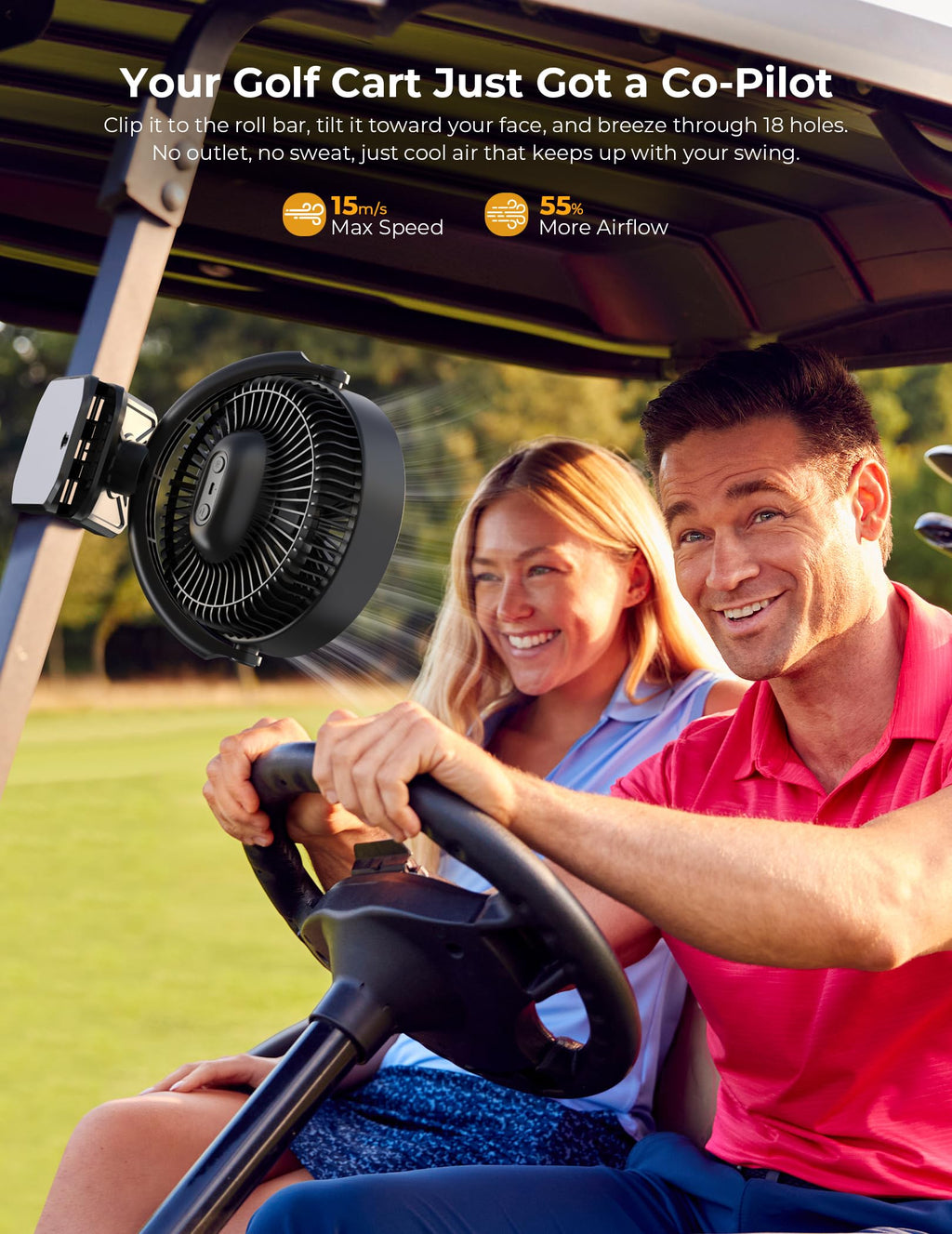 10000mAh Rechargeable 8 Inch Clip on Fan Black N29004