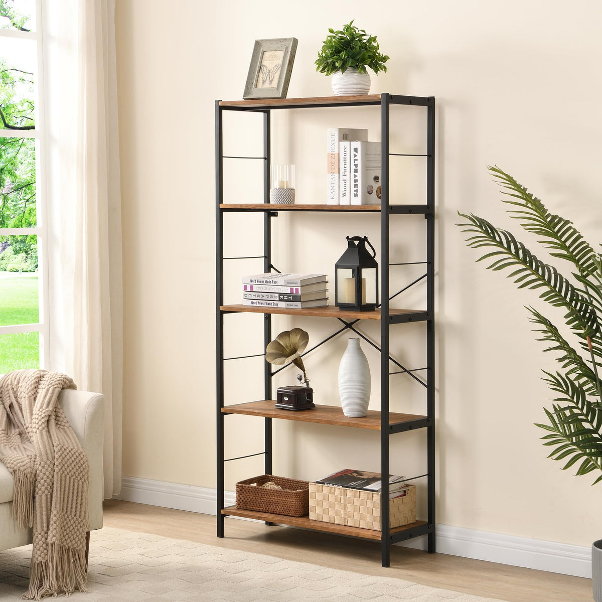 5 Tier Bookshelf with Coffee Shelves M397646